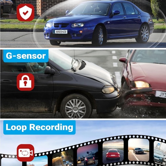 4K Dash Cam Front & Rear 1080P Dual Full HD Recorder W/Built-in Wi-Fi GPS New - Picture 5 of 8